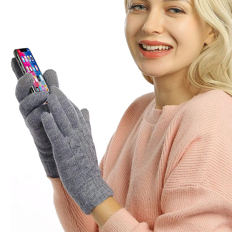 Female Winter Warm Knitted Full Finger Gloves Men Solid Woolen Touch Screen Mittens Women Thick Warm Cycling Driving Glove
Female Winter Warm Knitted Full Finger Gloves Men Solid Woolen Touch Screen Mittens Women Thick Warm Cycling Driving Glove