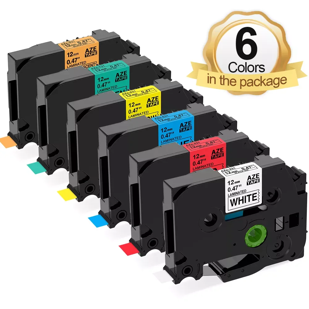 6PK Laminated Label Tape Compatible for Brother Label Printer TZe231 for PTH110 PTD210 Label Maker 6mm 9mm 12mm 18mm 24mm x 8m
6PK Laminated Label Tape Compatible for Brother Label Printer TZe231 for PTH110 PTD210 Label Maker 6mm 9mm 12mm 18mm 24mm x 8m