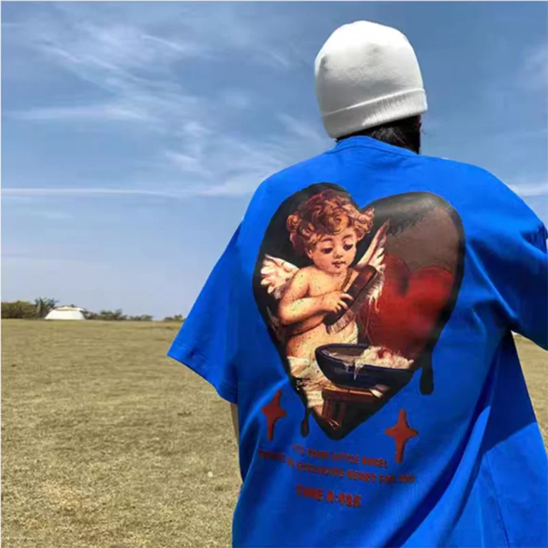Мужские и женские футболки большого размера 5XL, уличная одежда, свободная повседневная футболка с принтом в виде любовных купидонов
Мужские и женские футболки большого размера 5XL, уличная одежда, свободная повседневная футболка с принтом в виде любовных купидонов