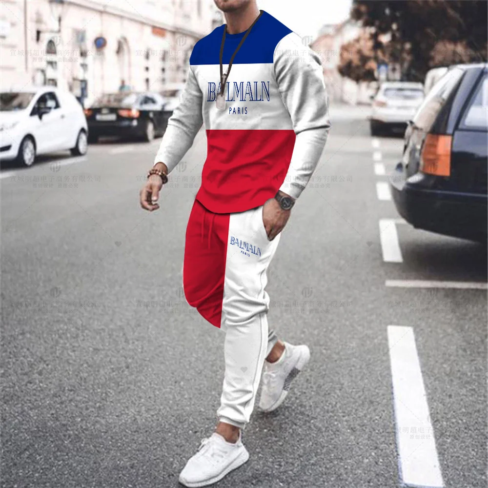 Round Neck Long Sleeve Set Men's Letter Printing Tracksuit Fitness Autumn Winter T-Shirt and Pants Sweatshirt Brand Clothing
Round Neck Long Sleeve Set Men's Letter Printing Tracksuit Fitness Autumn Winter T-Shirt and Pants Sweatshirt Brand Clothing