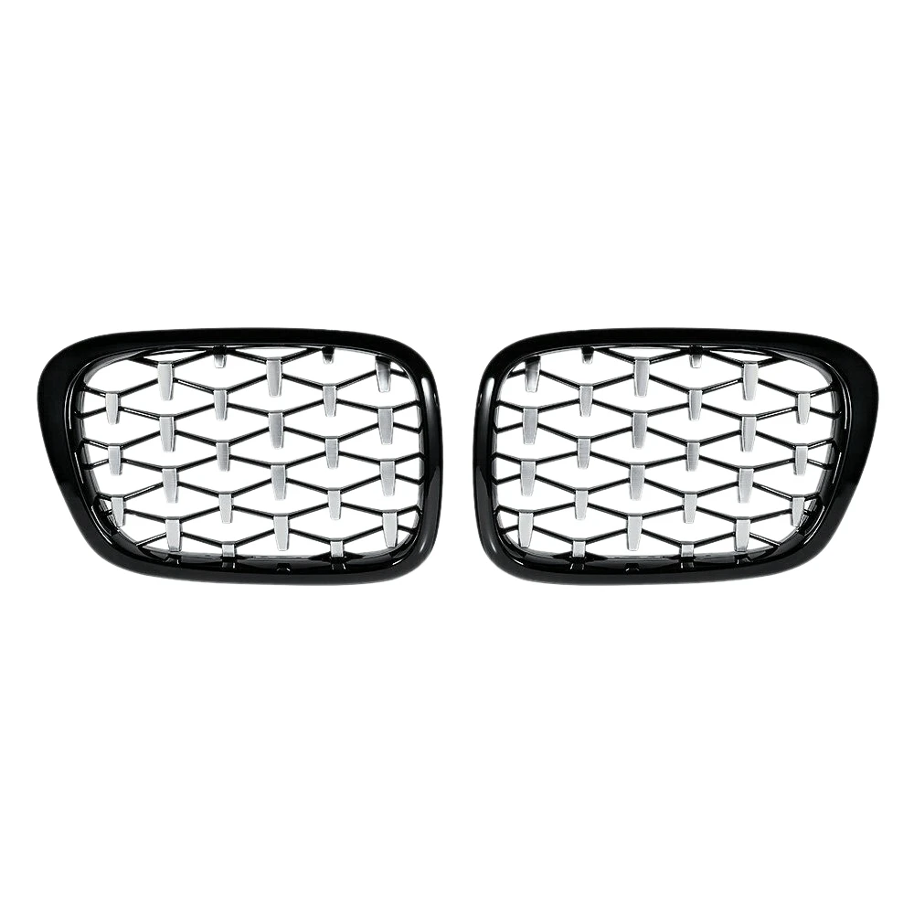 

Glossy Black Chrome Diamond Front Kidney Grill for -BMW E39 525I 528I 530I 540I M5 1997-2003 51137005837 51137005838