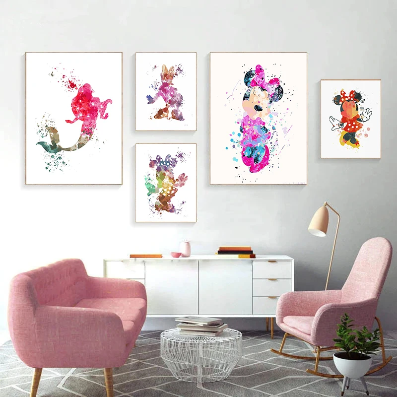 Art Canvas Paintings Disney Watercolor Cartoon Mickey Minnie Posters Anime Prints Wall Art Pictures for Living Room Home Decor
Art Canvas Paintings Disney Watercolor Cartoon Mickey Minnie Posters Anime Prints Wall Art Pictures for Living Room Home Decor