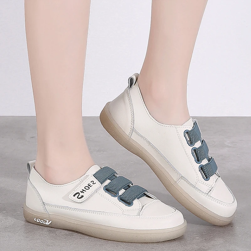 Women Shoes Casual Soft Sole Flat Shoes Women Loafers Ladies Genuine Leather Large Size Spring New Hook Loop White Shoes
Women Shoes Casual Soft Sole Flat Shoes Women Loafers Ladies Genuine Leather Large Size Spring New Hook Loop White Shoes
