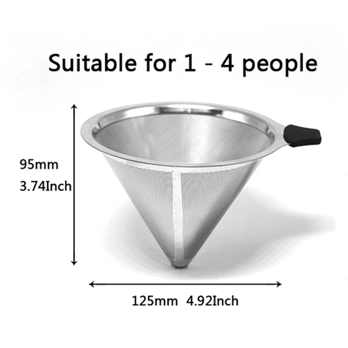 Coffee Filter Drip Double Layer Mesh Coffee Cone Filter 304(18/8) Stainless Steel Home Kitchen Coffee Making Tool 3 Sty
Coffee Filter Drip Double Layer Mesh Coffee Cone Filter 304(18/8) Stainless Steel Home Kitchen Coffee Making Tool 3 Sty