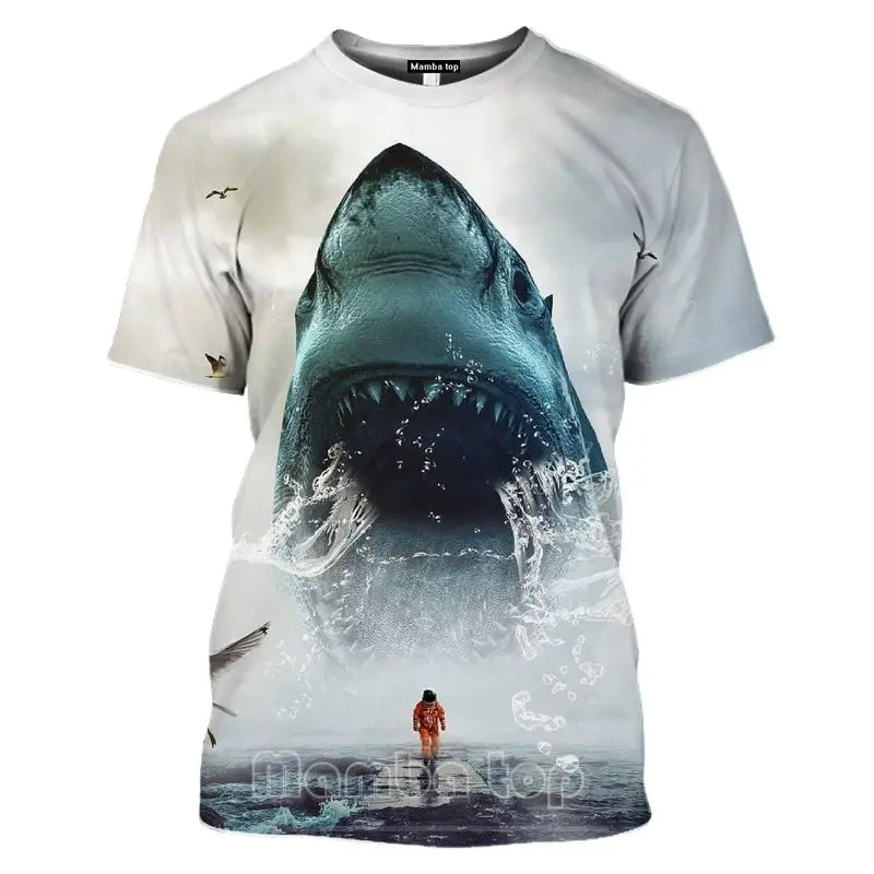 2022 Shark Blue 3d Print T Shirt Man Woman Harajuku Animal Raid Human Swimming Terror Coral Short Sleeve Shirt
2022 Shark Blue 3d Print T Shirt Man Woman Harajuku Animal Raid Human Swimming Terror Coral Short Sleeve Shirt