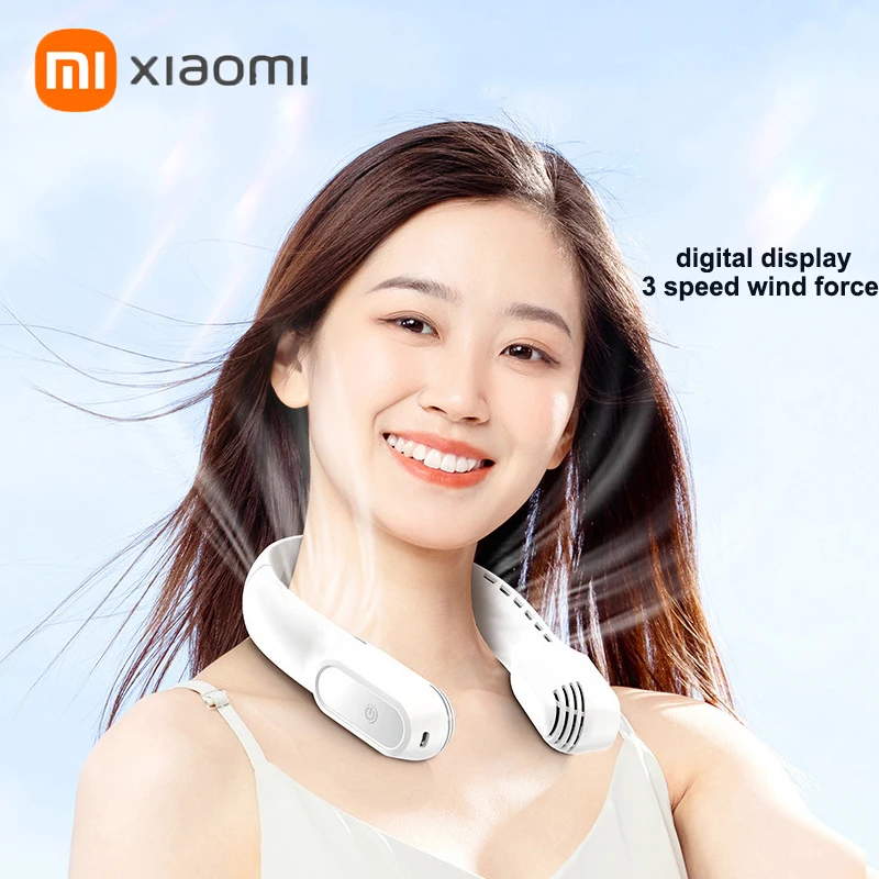

Xiaomi Fan Portable Motion Neck Fan USB Rechargeable Bladeless Fold FAN Students Gift Can Wear Mini Cooling Fan Ventilateur