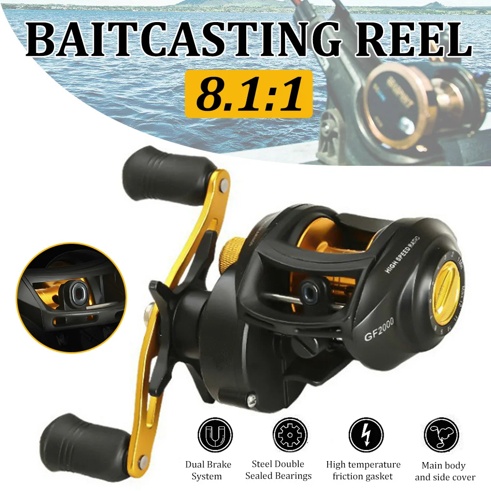 8KG Baitcasting Reel Max Drag Fishing Reel 8.1:1 Ratio Magnetic Brake System Freshwater Saltwater Fishing Tackle Accessories
8KG Baitcasting Reel Max Drag Fishing Reel 8.1:1 Ratio Magnetic Brake System Freshwater Saltwater Fishing Tackle Accessories