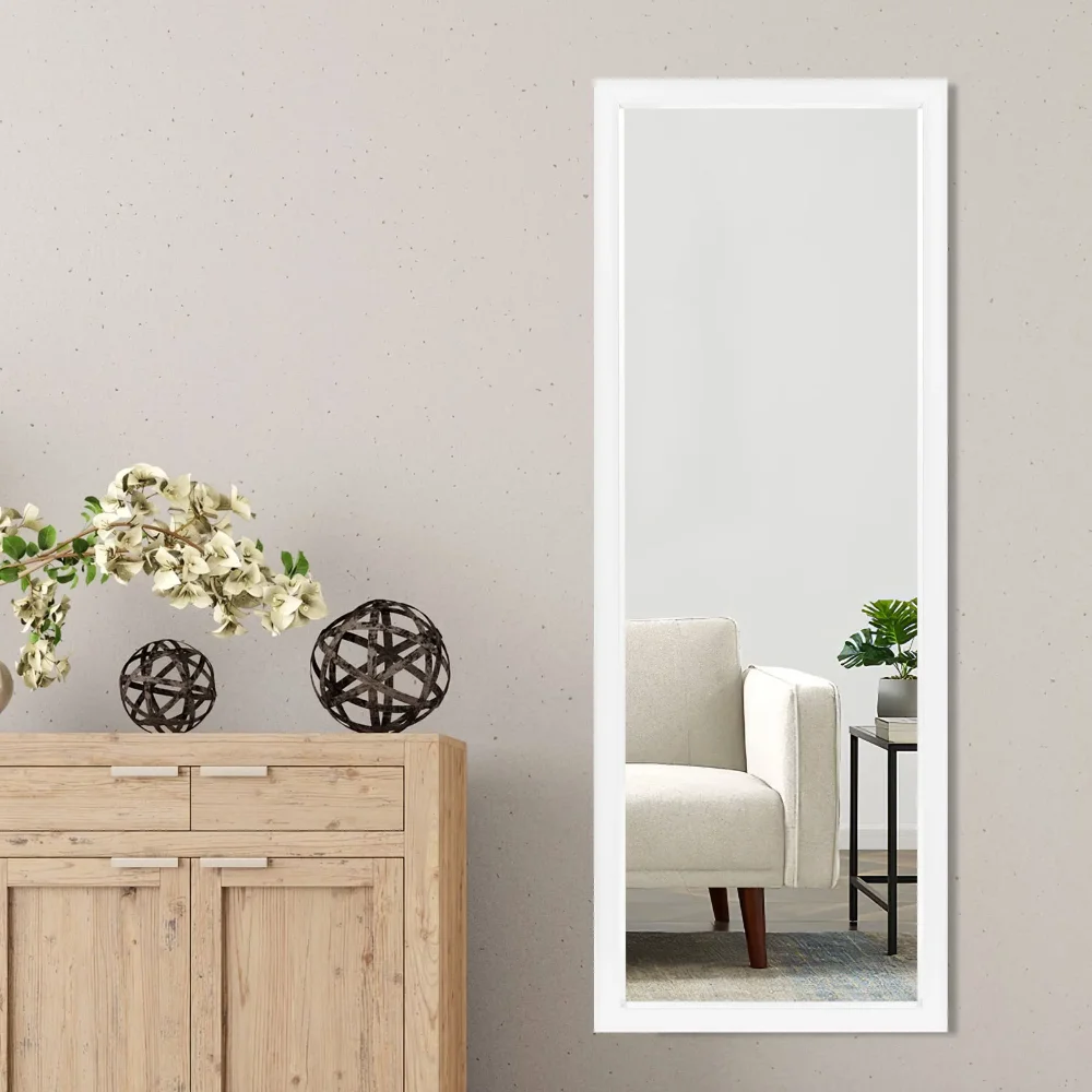Full Length Mirror Floor ,Horizontal/Vertical Bedroom Mirror Dressing Mirror 44" x 16",white 
Full Length Mirror Floor ,Horizontal/Vertical Bedroom Mirror Dressing Mirror 44" x 16",white