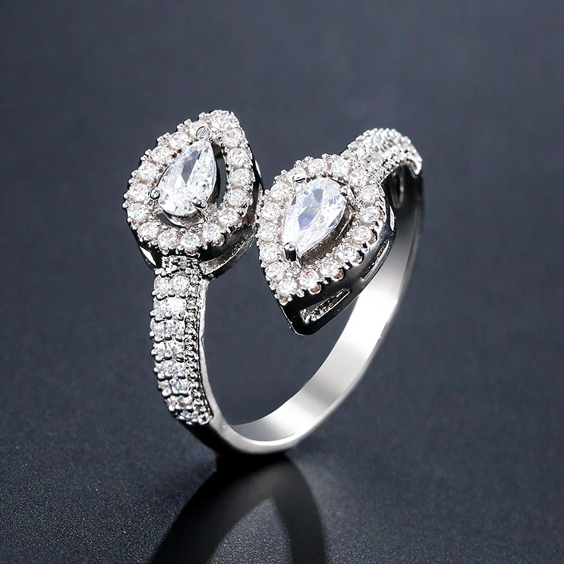Romantic Bridal Wedding Ring Exquisite Elegant Water Drop Zircon Rings for Women Couple Gifts Fashion Engagement Party Jewelry
Romantic Bridal Wedding Ring Exquisite Elegant Water Drop Zircon Rings for Women Couple Gifts Fashion Engagement Party Jewelry