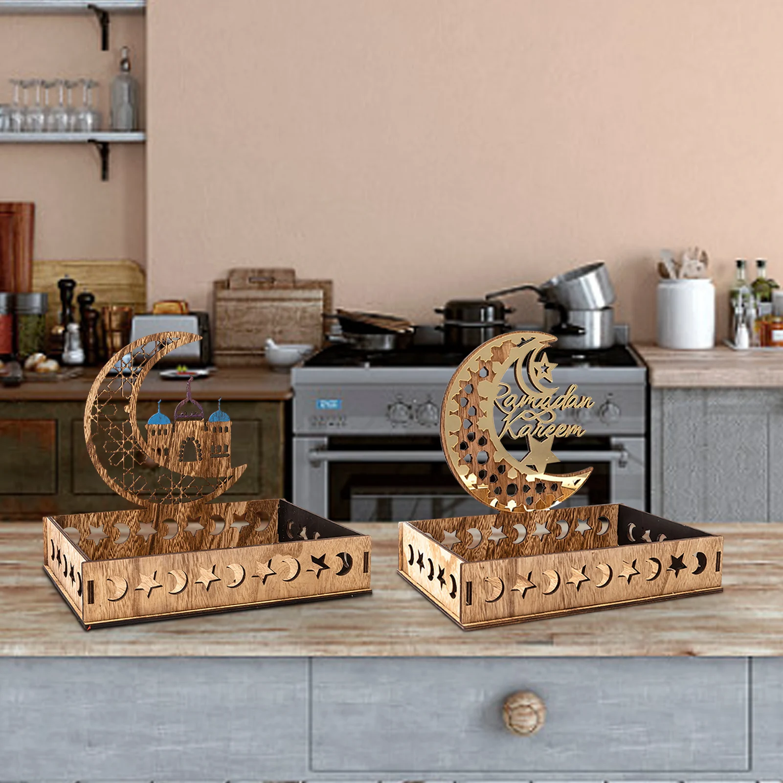 Eid Mubarak Dessert Tray Wooden Ramadan Serving Trays Pastry Display Holder Table Crescent Tray Decoration Ornament For Islam
Eid Mubarak Dessert Tray Wooden Ramadan Serving Trays Pastry Display Holder Table Crescent Tray Decoration Ornament For Islam