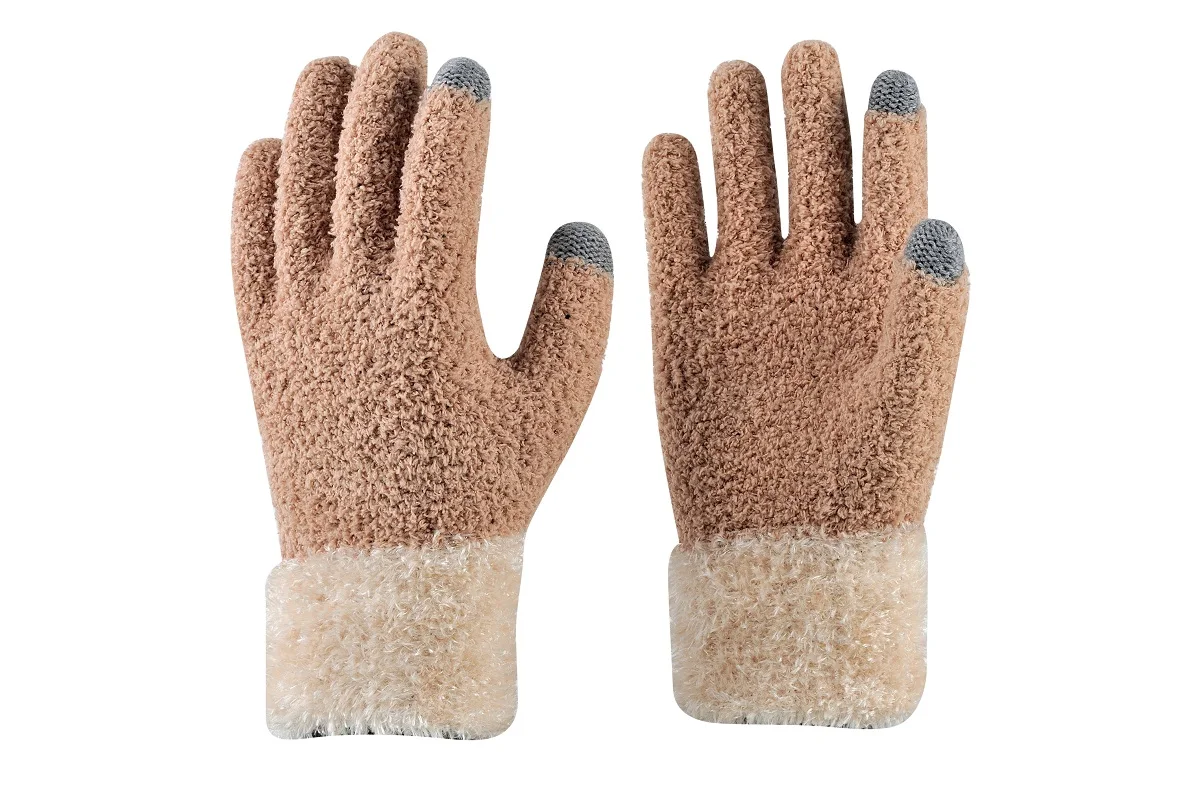 New Arrival Thumb and Forefinger Magic Touchnuff Warm Gloves with Feather Yarn in Roll Wrist for Female Use in Cold Days
New Arrival Thumb and Forefinger Magic Touchnuff Warm Gloves with Feather Yarn in Roll Wrist for Female Use in Cold Days