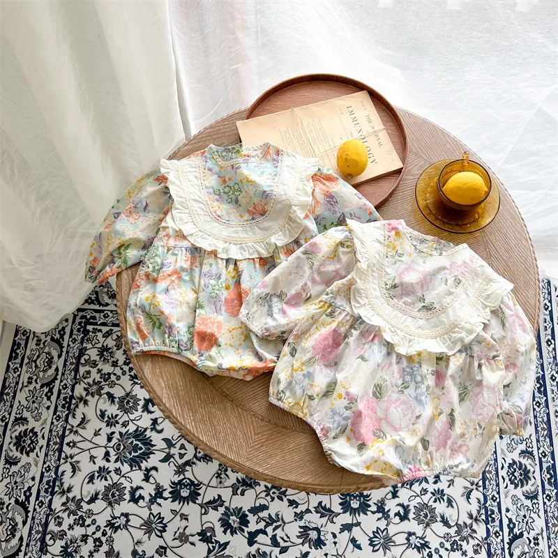 Cekcya Baby Girls Korean Lace Ruffle Cute Romper Infant Vintage Floral Long Sleeve Jumpsuit Toddler Girl Sweet Clothes
Cekcya Baby Girls Korean Lace Ruffle Cute Romper Infant Vintage Floral Long Sleeve Jumpsuit Toddler Girl Sweet Clothes