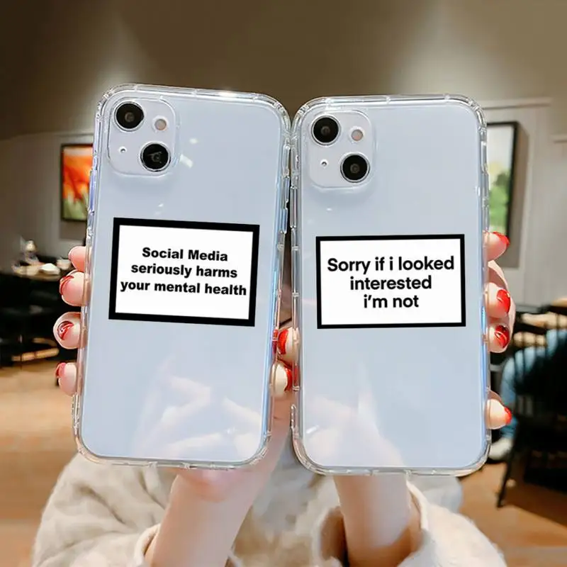 Design Funny Quotes Text Phone Case Clear Transparent for iPhone 11 12 13 mini pro XS MAX 8 7 6 6S Plus X 5S SE XR 2020
Design Funny Quotes Text Phone Case Clear Transparent for iPhone 11 12 13 mini pro XS MAX 8 7 6 6S Plus X 5S SE XR 2020