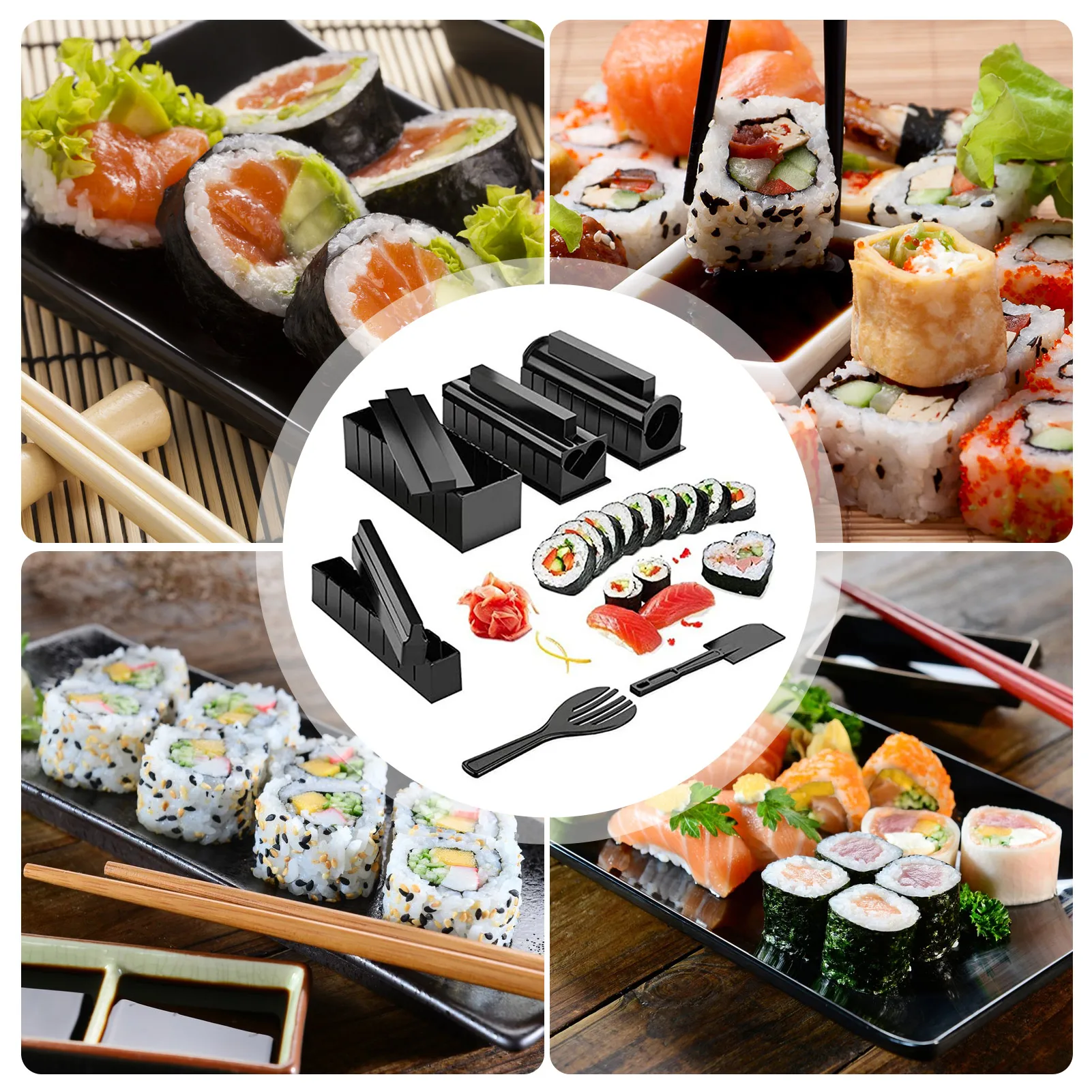 Sushi Making Kit 10pcs DIY Sushi Making Kit Home Sushi Maker Tool Set Sushi Roll Making Mold For Kitchen DIY Easy To Use 
Sushi Making Kit 10pcs DIY Sushi Making Kit Home Sushi Maker Tool Set Sushi Roll Making Mold For Kitchen DIY Easy To Use