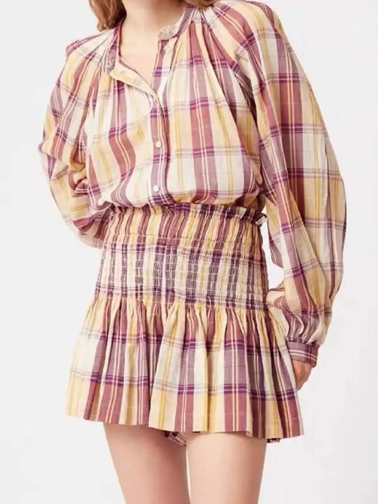 2022 Spring and Summer New Cotton Plaid Lace High Waist Women Shorts and Shirts
2022 Spring and Summer New Cotton Plaid Lace High Waist Women Shorts and Shirts