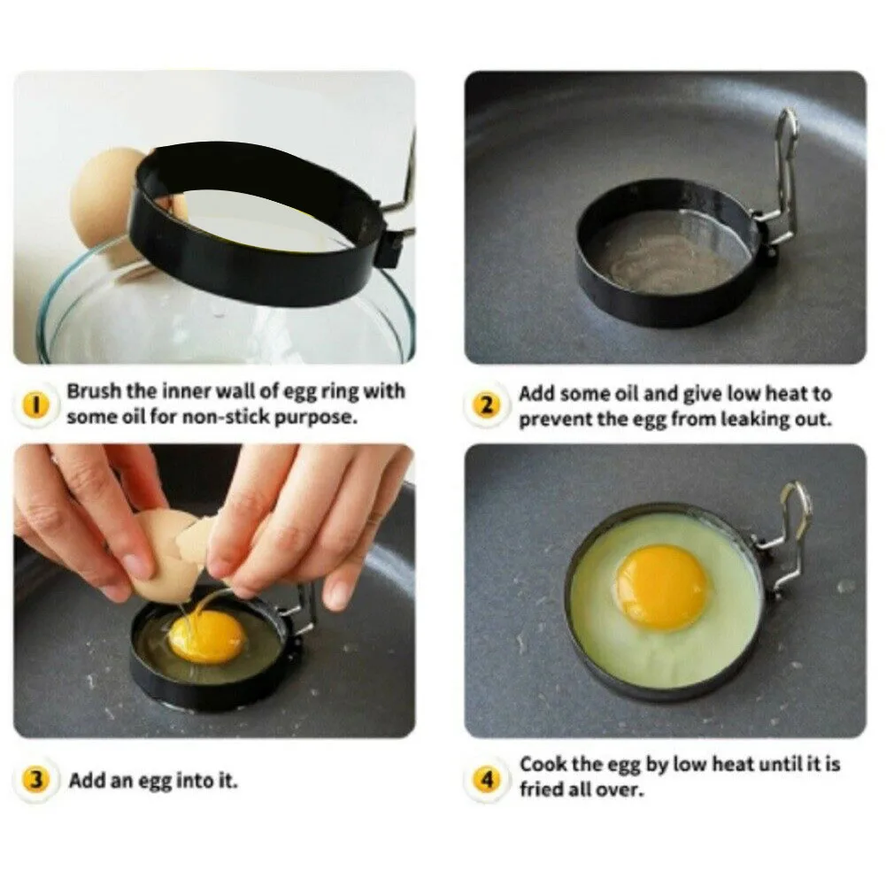 2 Pcs Non Stick Fried Egg Shaper Stainless Steel Pancake Ring Mold Cooking Tool For Novel Kitchen Accessories Dropship
2 Pcs Non Stick Fried Egg Shaper Stainless Steel Pancake Ring Mold Cooking Tool For Novel Kitchen Accessories Dropship