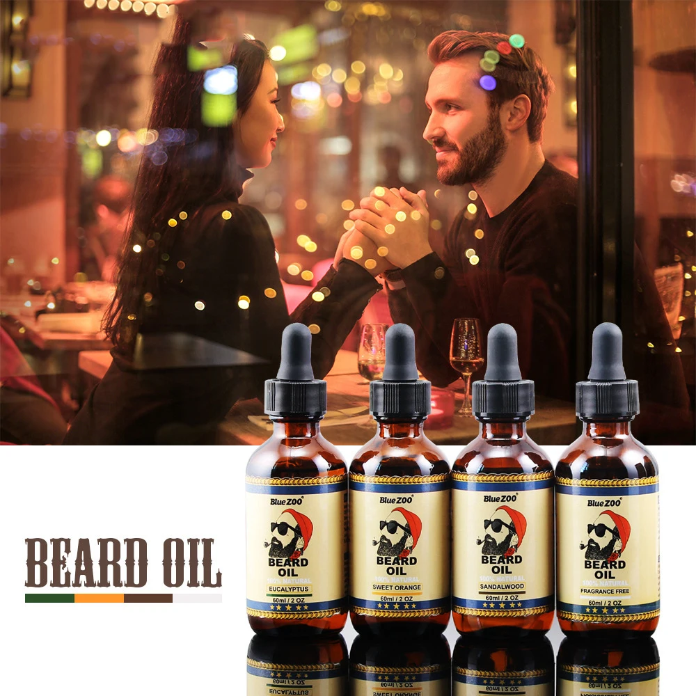 

Beard Oil for Men 60ml Four Flavors Random Shippment Mens Grooming Kit (Sweet Orange Sandalwood Eucalyptus Fragrance Free)