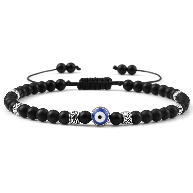 Evil Eye Bracelet 4mm Natural Black Matte Lava Stone Beads Handmade Braided Bracelet for Men Women Yoga Reiki Adjustable Jewelry
Evil Eye Bracelet 4mm Natural Black Matte Lava Stone Beads Handmade Braided Bracelet for Men Women Yoga Reiki Adjustable Jewelry