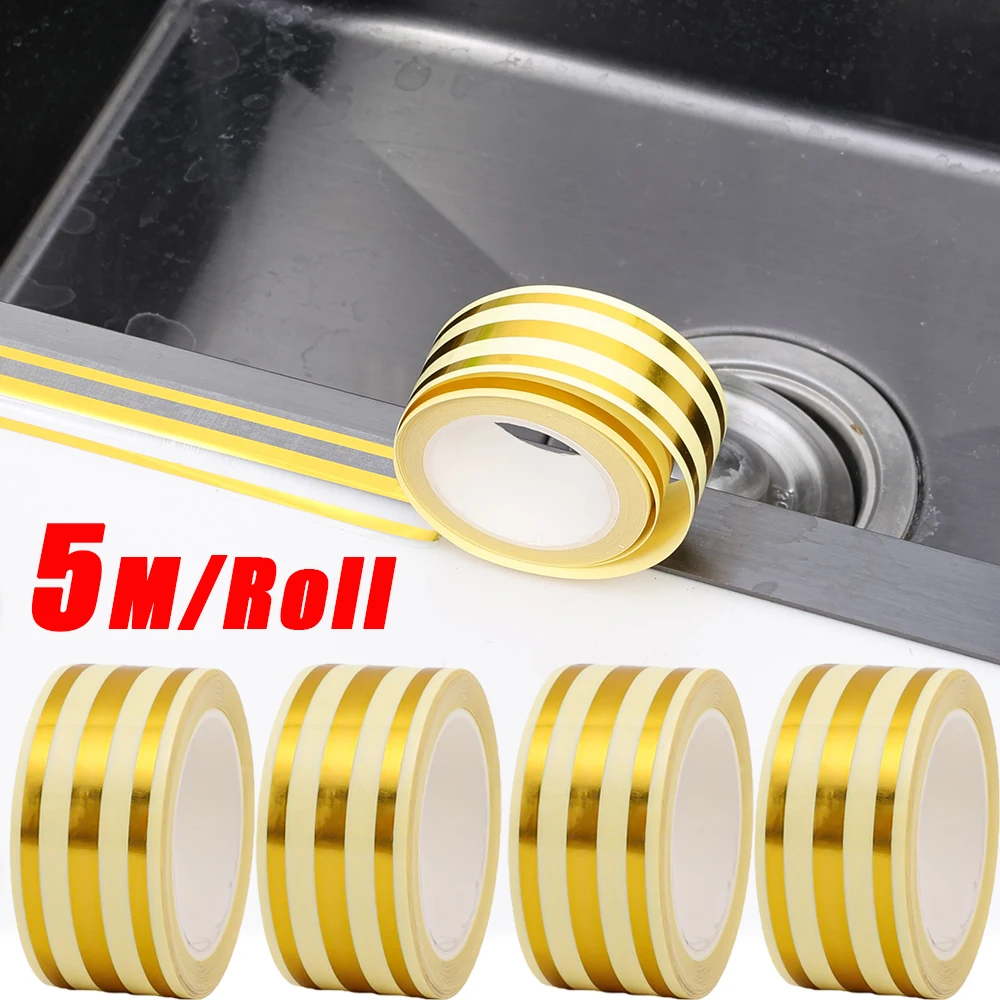 5M Waterproof Wall Gap Sealing Tape Gold Self Adhesive Tile Sticker Strip Floor Tile Beauty Seam Sticker Home Decoration Decals
5M Waterproof Wall Gap Sealing Tape Gold Self Adhesive Tile Sticker Strip Floor Tile Beauty Seam Sticker Home Decoration Decals