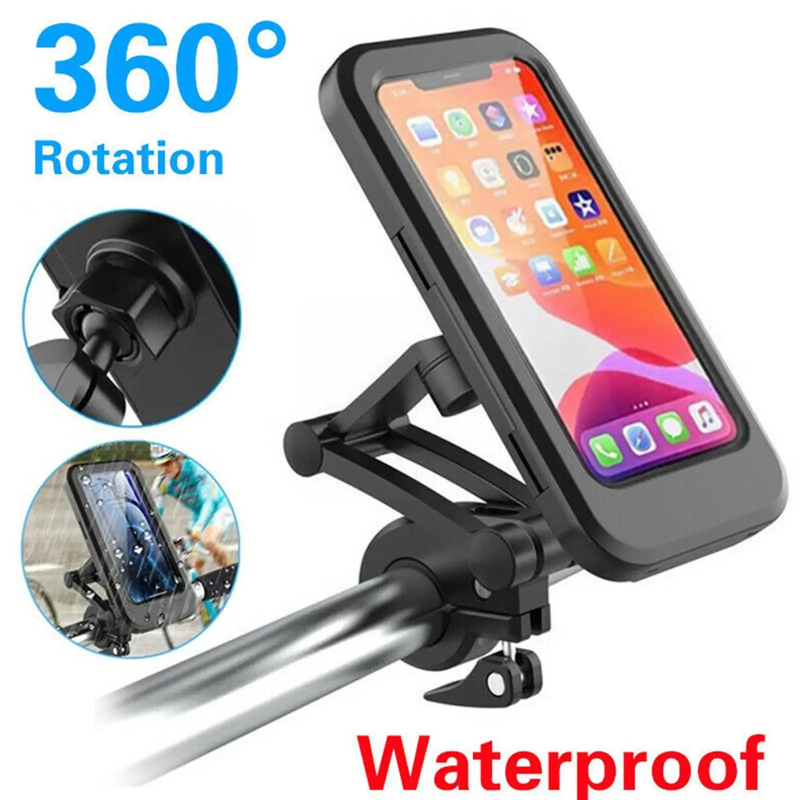 Adjustable Waterproof Bicycle Mobile Phone Holder Mount Support Bag Motorcycle Cell Bracket Bike Handlebar Phone Mount Univ T5B1
Adjustable Waterproof Bicycle Mobile Phone Holder Mount Support Bag Motorcycle Cell Bracket Bike Handlebar Phone Mount Univ T5B1