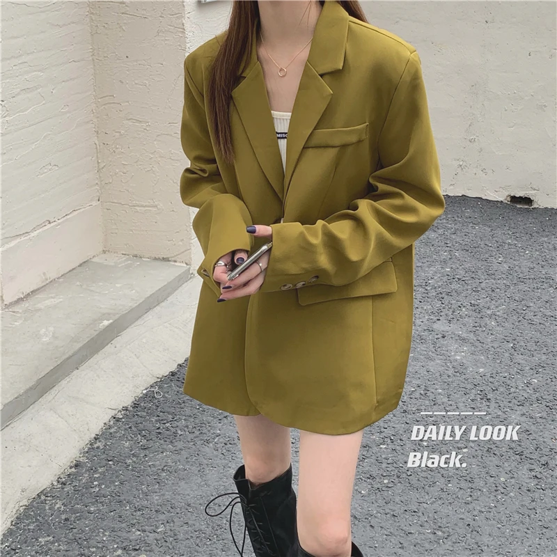 JMPRS Spring New Retro Mustard Green Loose Suit Jacket Women Fashion Oversized Blazer Female Elegant Office Bleizer De Mujer
JMPRS Spring New Retro Mustard Green Loose Suit Jacket Women Fashion Oversized Blazer Female Elegant Office Bleizer De Mujer