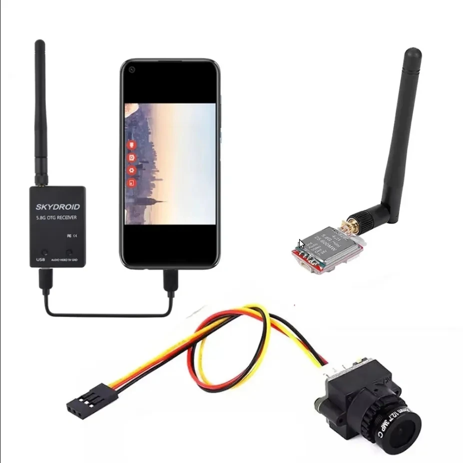 

5.8G FPV Receiver UVC Video Downlink OTG VR Android Phone TS5828L 40CH 600mW Wireless AV Transmitter 1000TV Camera