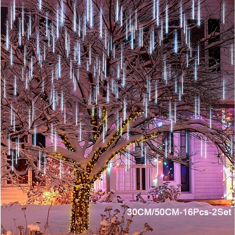 16 Tubes Christmas LED Meteor Shower Garland Festoon Holiday Strip Light Outdoor Waterproof Fairy Light For Street Decoration
16 Tubes Christmas LED Meteor Shower Garland Festoon Holiday Strip Light Outdoor Waterproof Fairy Light For Street Decoration