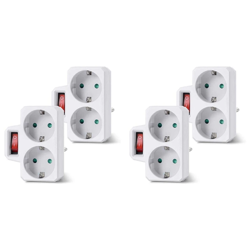 Socket Adapter, Double Plug For Socket, Double Socket With Switch 3800W For Office, Home Or Travel, EU Plug (4 Pack)
Socket Adapter, Double Plug For Socket, Double Socket With Switch 3800W For Office, Home Or Travel, EU Plug (4 Pack)