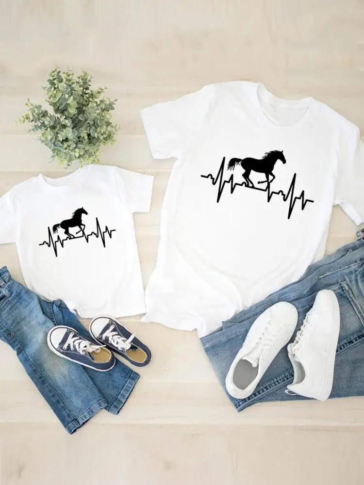 Women Kid Child Summer Horse Love Trend 90s Mom Mama Girl Mother T Tee T-shirt Clothes O-neck Clothing Family Matching Outfits
Women Kid Child Summer Horse Love Trend 90s Mom Mama Girl Mother T Tee T-shirt Clothes O-neck Clothing Family Matching Outfits
