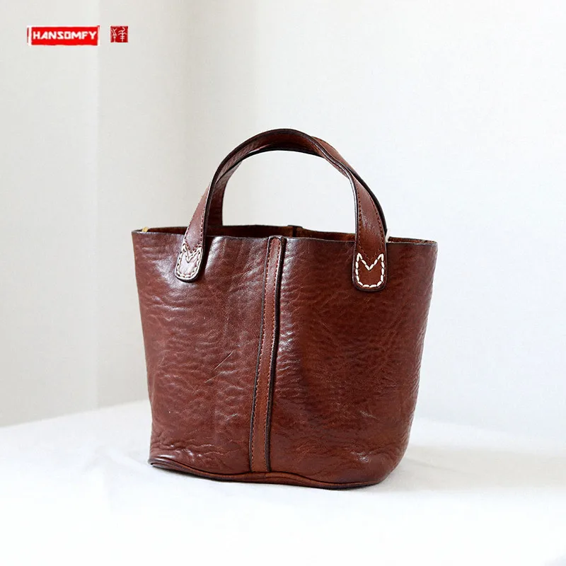 Retro Vegetable Leather Women Basket Bag Washed Old First Layer Cowhide Portable Bucket Bag Commuter Messenger Bag Casual
Retro Vegetable Leather Women Basket Bag Washed Old First Layer Cowhide Portable Bucket Bag Commuter Messenger Bag Casual