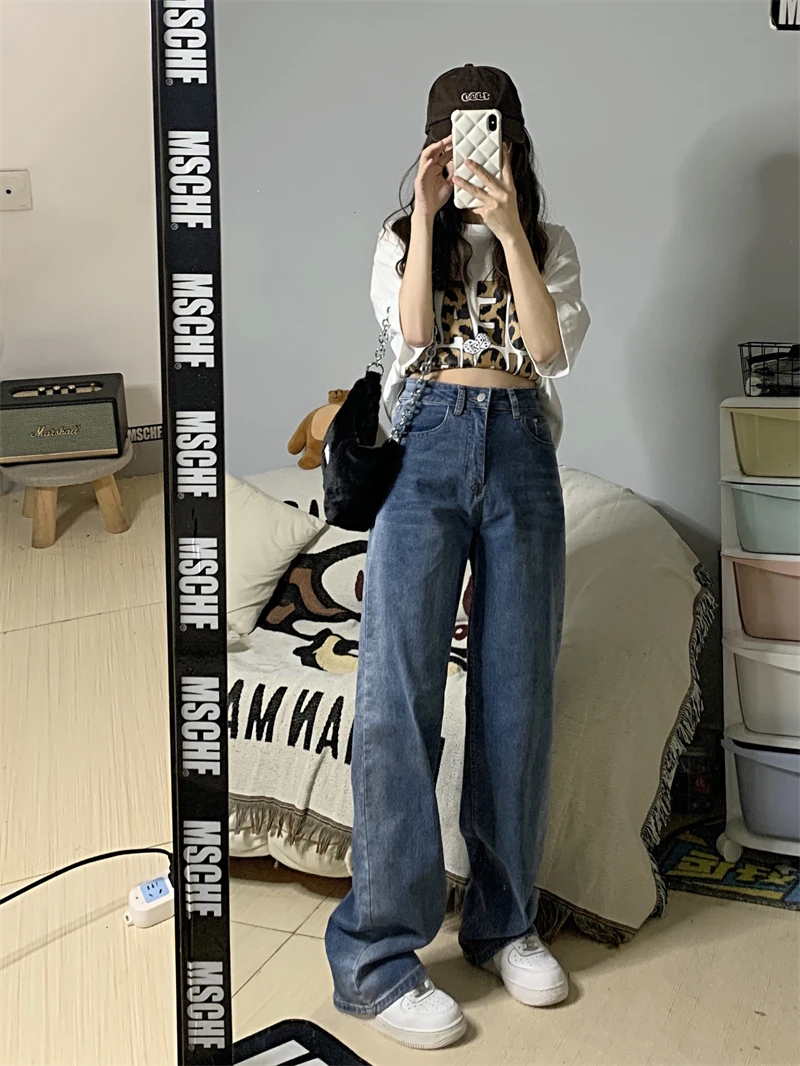 N3413 Striped jeans women's new high-waisted straight-leg pants slim and versatile wide-leg jeans
N3413 Striped jeans women's new high-waisted straight-leg pants slim and versatile wide-leg jeans