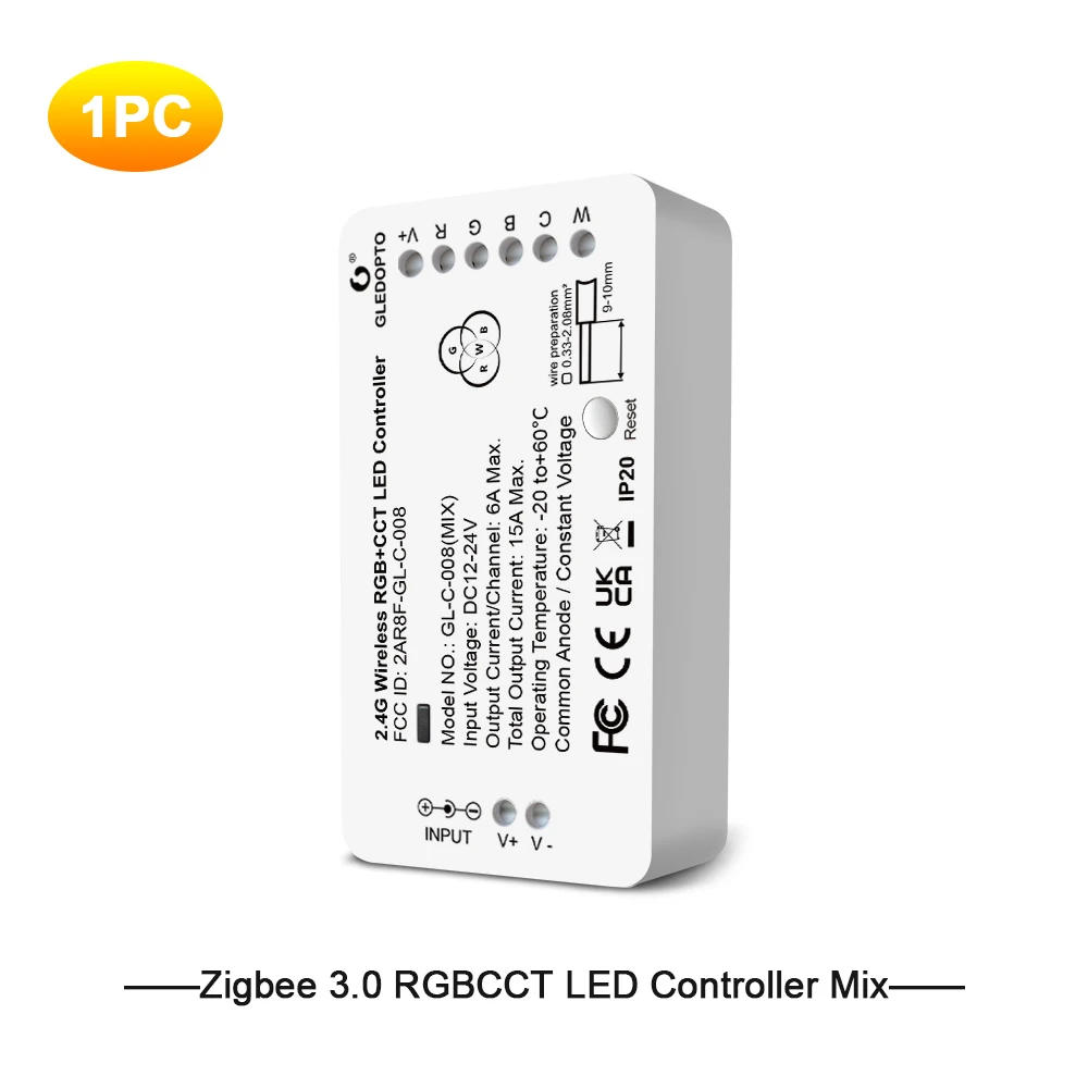 GLEDOPTO GL-C-008(MIX) RGB CCT Контроллер
GLEDOPTO GL-C-008(MIX) RGB CCT Контроллер