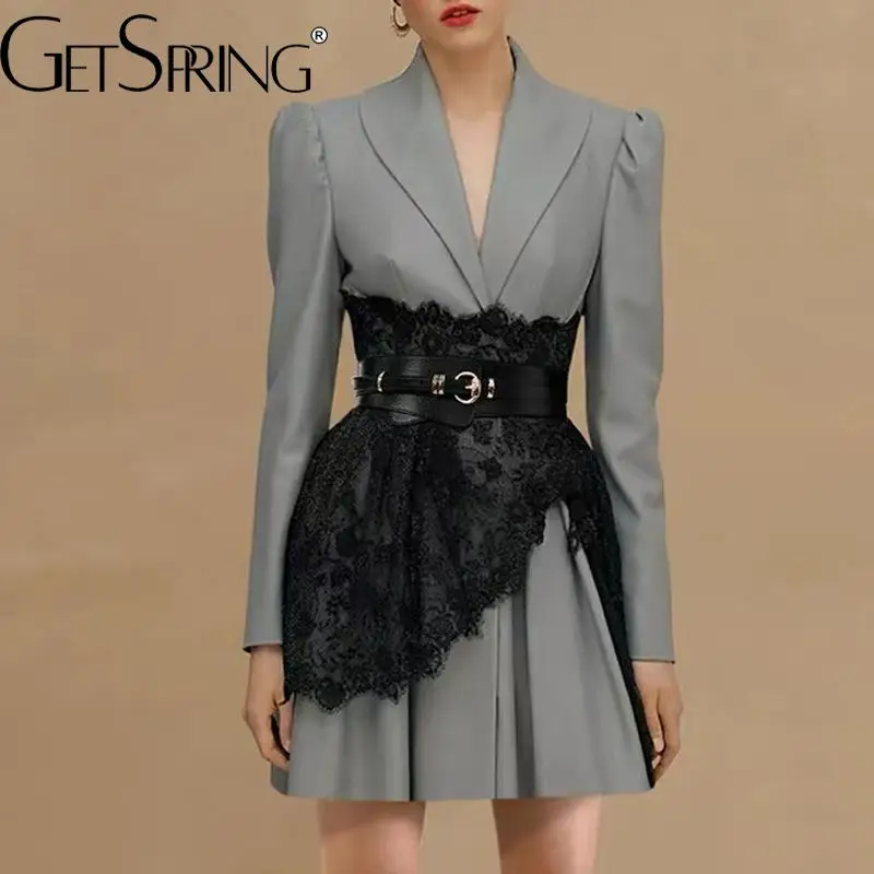 GetSpring женское платье 2022 темпераментное платье-блейзер с черным кружевным поясом комплект из двух предметов осенние мини-платья с длинным ру...
GetSpring женское платье 2022 темпераментное платье-блейзер с черным кружевным поясом комплект из двух предметов осенние мини-платья с длинным ру...