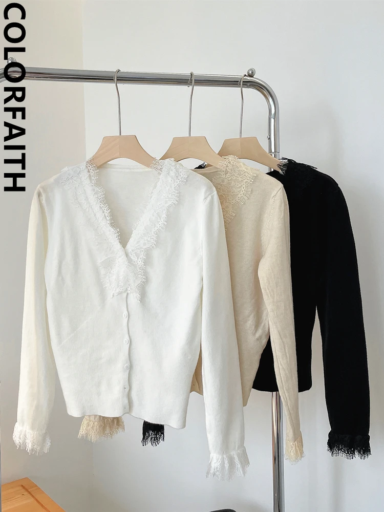Colorfaith New 2022 Chic Korean Fashion Patchwork Lace Women Spring Summer Sweaters V-Neck Short Cardigans Lady Tops SWC1627DG
Colorfaith New 2022 Chic Korean Fashion Patchwork Lace Women Spring Summer Sweaters V-Neck Short Cardigans Lady Tops SWC1627DG