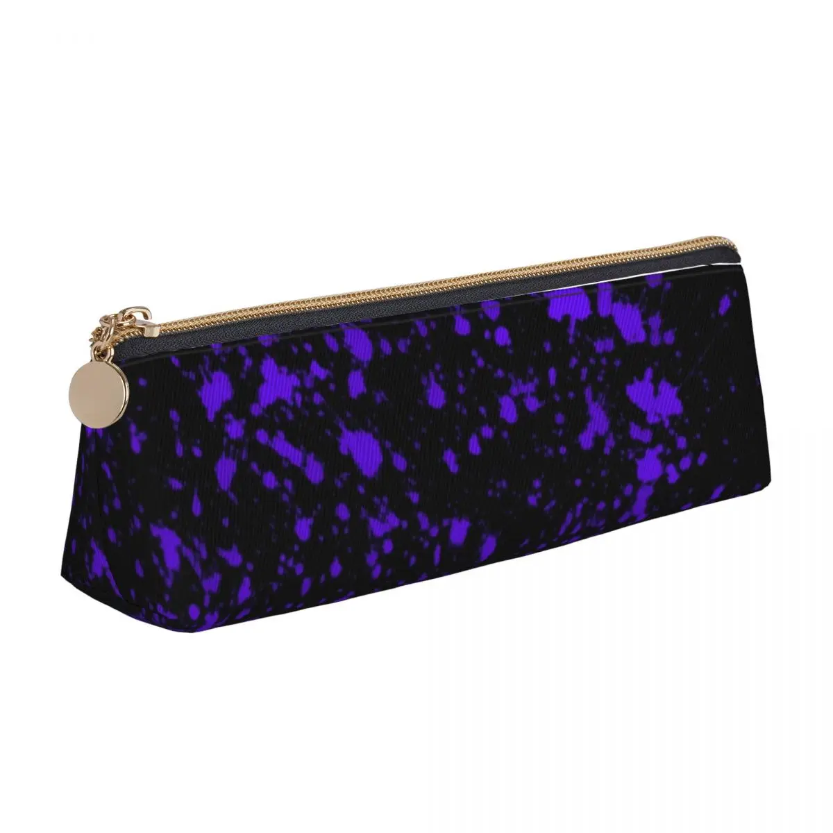 Purple Paint Splatter Leather Pencil Case Abstract Graffiti Cute Zipper Pencil Box Stationery For Child Triangle Pen Organizer
Purple Paint Splatter Leather Pencil Case Abstract Graffiti Cute Zipper Pencil Box Stationery For Child Triangle Pen Organizer