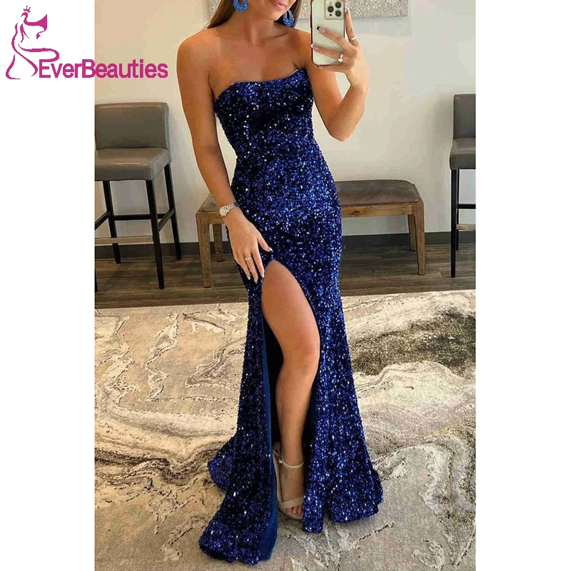 Sweetheart Sequins Evening Dresses Mermaid Robe Soiree Femme 2022 Nouveautede Luxe Sexy Side Slit Party Dresses
Sweetheart Sequins Evening Dresses Mermaid Robe Soiree Femme 2022 Nouveautede Luxe Sexy Side Slit Party Dresses