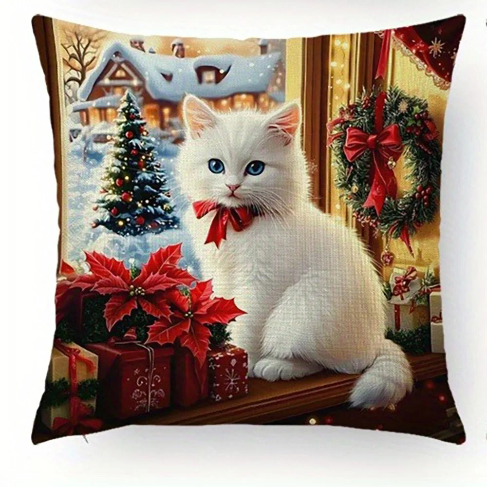 Рождественские наволочки с котом, полиэстер велюр
Рождественские наволочки с котом, полиэстер велюр