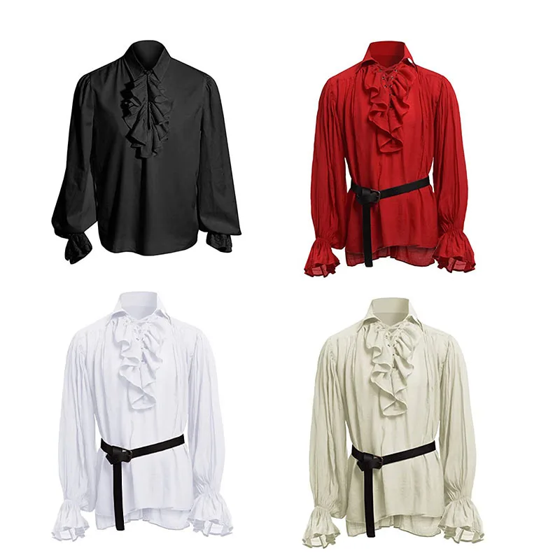 Mens Pirate Medieval Shirts Ruffle Steampunk Gothic Shirt Men Costume Cosplay Renaissance Victorian Tops Shirt Chemise
Mens Pirate Medieval Shirts Ruffle Steampunk Gothic Shirt Men Costume Cosplay Renaissance Victorian Tops Shirt Chemise