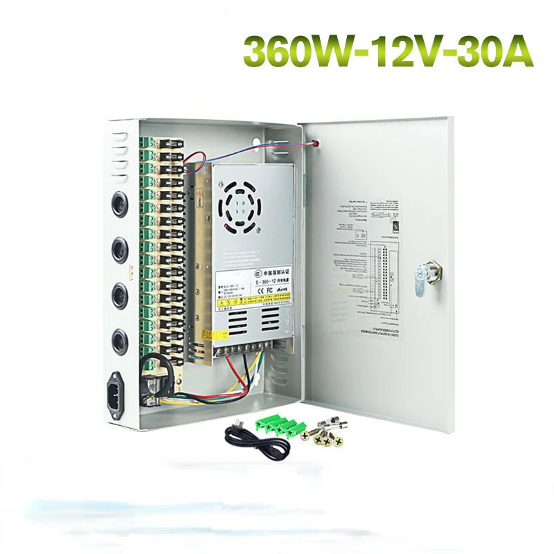 360W-12V-18CH 12V30A high-power DC power supply LED monitoring power supply 110V/220V input sufficient power
360W-12V-18CH 12V30A high-power DC power supply LED monitoring power supply 110V/220V input sufficient power