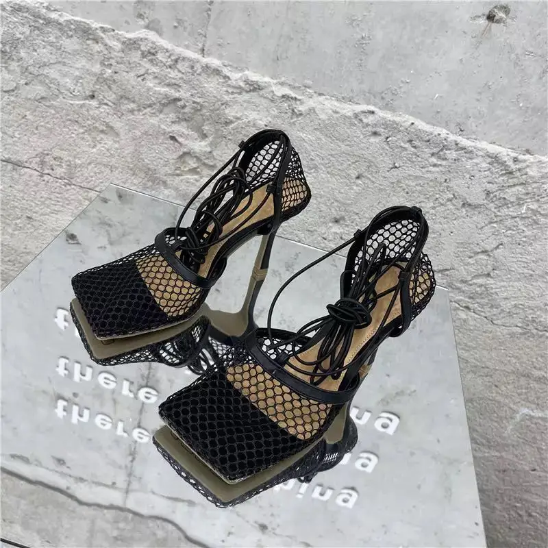 Sexy Hollow Out Mesh Women Pumps Lace-Up Sandals Female Square Toe High Heel Summer Fashion Ankle Strap Party Dress Shoe
Sexy Hollow Out Mesh Women Pumps Lace-Up Sandals Female Square Toe High Heel Summer Fashion Ankle Strap Party Dress Shoe