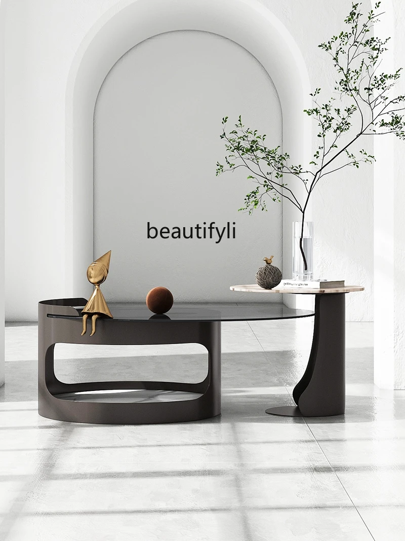 GY Minimalist Modern Stone Plate Glass Tea Table Combination Italian Light Luxury Nordic Iron Oval
GY Minimalist Modern Stone Plate Glass Tea Table Combination Italian Light Luxury Nordic Iron Oval