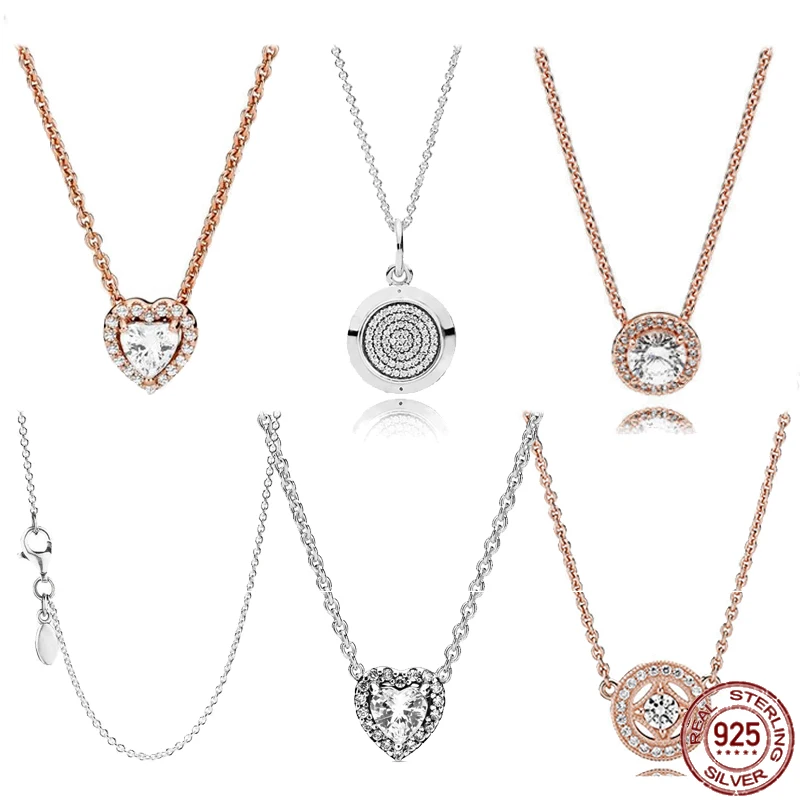 Fashion Women's Necklace 925 Sterling Silver Rose Gold Heart Pendant Necklace fit Original Design Charm Beads DIY Jewelry
Fashion Women's Necklace 925 Sterling Silver Rose Gold Heart Pendant Necklace fit Original Design Charm Beads DIY Jewelry