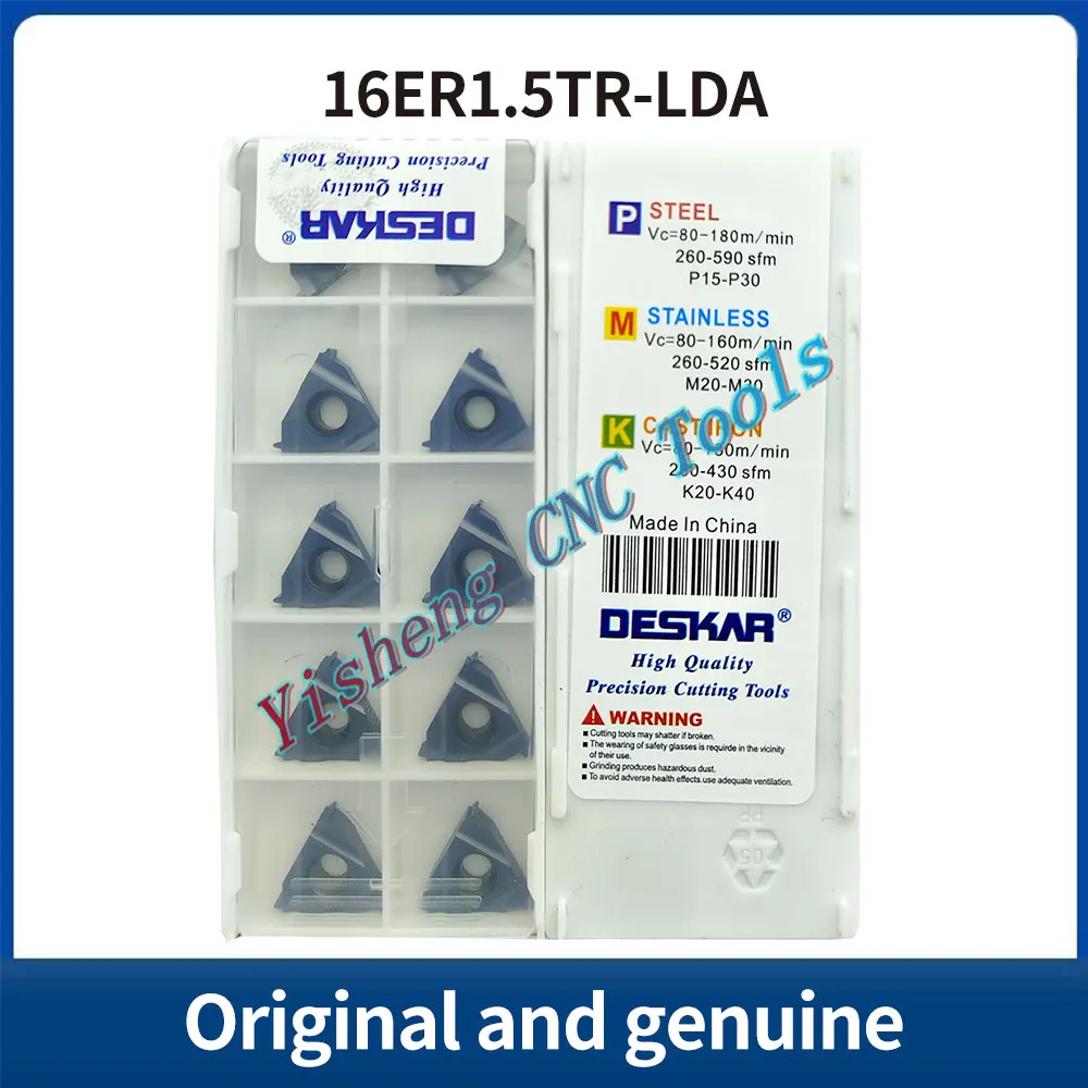 DESKAR 100% оригинал 16ER1.5TR 16ER2.5TR 16ER2TR 16ER3TR LDA LDC режущий инструмент с ЧПУ, твердосплавная вставка со сменной резьбой
DESKAR 100% оригинал 16ER1.5TR 16ER2.5TR 16ER2TR 16ER3TR LDA LDC режущий инструмент с ЧПУ, твердосплавная вставка со сменной резьбой