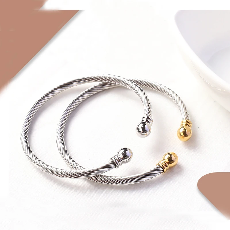 2022 New Fashion Titanium Steel Bracelet Women Twisted Steel Wire Charm Bracelet Jewelry Party Ball Jewelry Gifts & Accessories
2022 New Fashion Titanium Steel Bracelet Women Twisted Steel Wire Charm Bracelet Jewelry Party Ball Jewelry Gifts & Accessories
