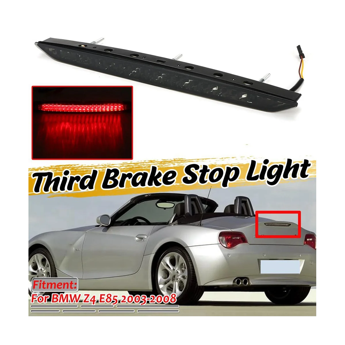 Car LED Third Tail Rear Stop Signal Lamp Brake Light for BMW Z4 E85 2003 2004-2008 63256930246 Car Indicator Black
Car LED Third Tail Rear Stop Signal Lamp Brake Light for BMW Z4 E85 2003 2004-2008 63256930246 Car Indicator Black