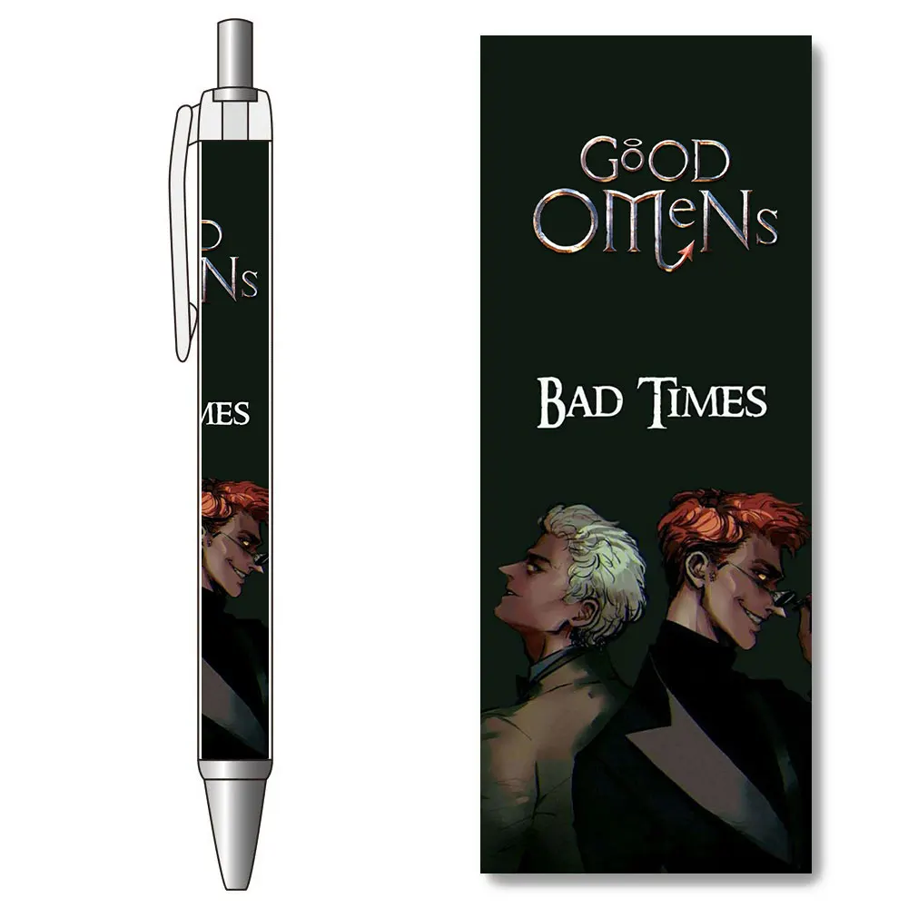 1PCS Good Omens Bad Times Gel Pen Black and White Wings Aziraphale Crowley Angel Demon Artistic Stationery Drama School Supplies 
1PCS Good Omens Bad Times Gel Pen Black and White Wings Aziraphale Crowley Angel Demon Artistic Stationery Drama School Supplies