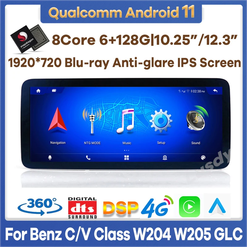 Автомобильный видеоплеер Qualcomm 6 + 12,3G Android 11, 128 дюйма, для Mercedes Benz C V Class W204 W205 GLC X253 W446, автомобильное радио, стерео, CarPlay
Автомобильный видеоплеер Qualcomm 6 + 12,3G Android 11, 128 дюйма, для Mercedes Benz C V Class W204 W205 GLC X253 W446, автомобильное радио, стерео, CarPlay