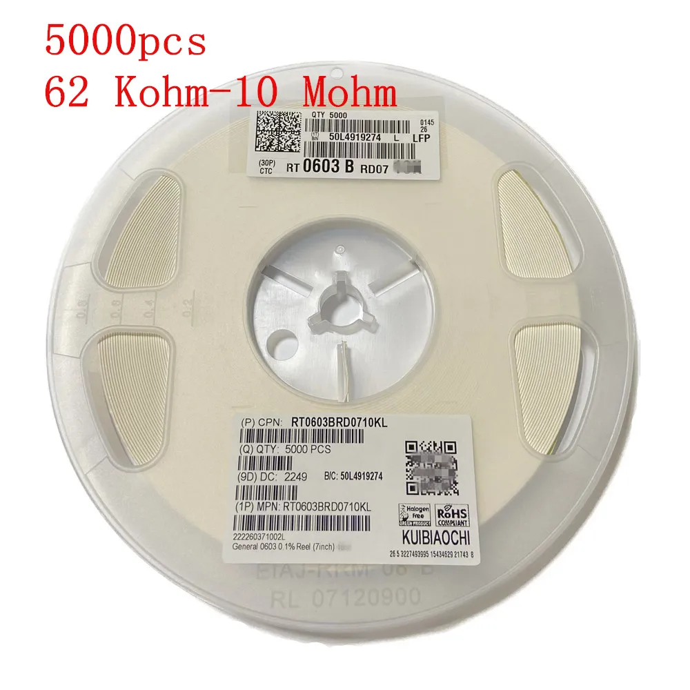 KUIBIAOCHI 5000pcs 0603 smd chip resistor resistors tolerance ±0.1% 62Kohm 69.8K 80.6K 91K 100K 110K 205K 301K 357K 549K 806K 1M
KUIBIAOCHI 5000pcs 0603 smd chip resistor resistors tolerance ±0.1% 62Kohm 69.8K 80.6K 91K 100K 110K 205K 301K 357K 549K 806K 1M