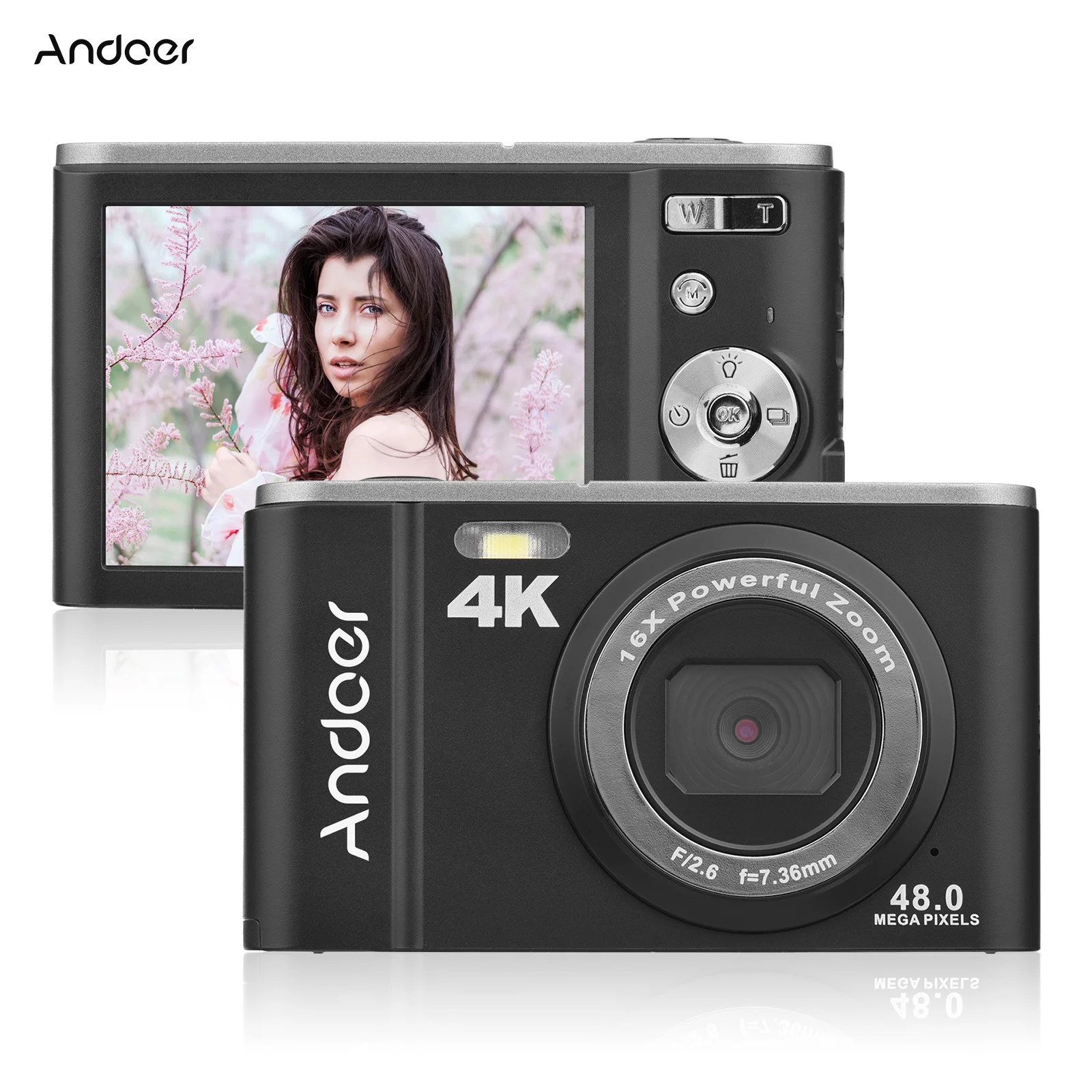 Andoer Digital Camera Portable 48MP 4K 2.8inch IPS Screen 16X Zoom Self-Timer Face Detection Anti-shaking Hand Strap Carry Pouch
Andoer Digital Camera Portable 48MP 4K 2.8inch IPS Screen 16X Zoom Self-Timer Face Detection Anti-shaking Hand Strap Carry Pouch