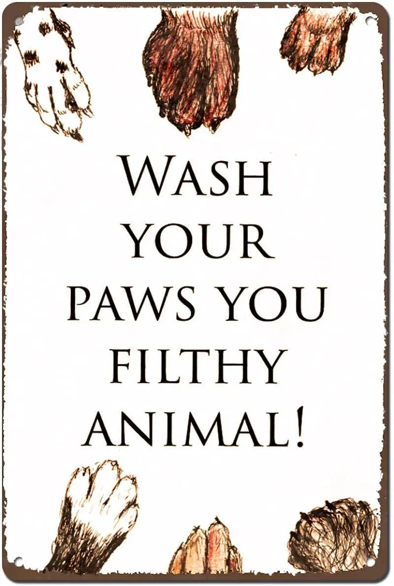 Vintage Wall Decor Wash Your Paws You Filthy Animal,Wash Your Hands Wall Decor Home Fun Art Vintage Wall Home Metal Tin Sign
Vintage Wall Decor Wash Your Paws You Filthy Animal,Wash Your Hands Wall Decor Home Fun Art Vintage Wall Home Metal Tin Sign